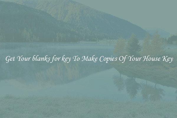 Get Your blanks for key To Make Copies Of Your House Key