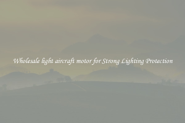 Wholesale light aircraft motor for Strong Lighting Protection