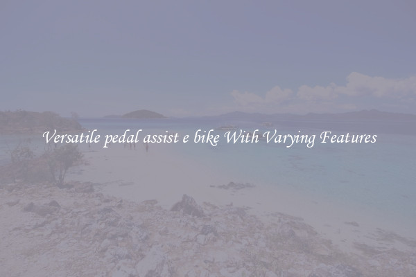 Versatile pedal assist e bike With Varying Features