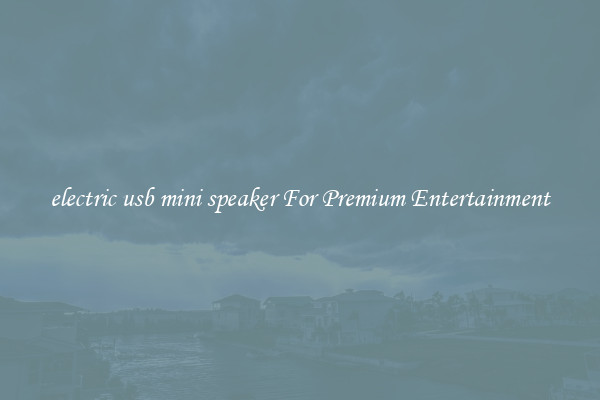 electric usb mini speaker For Premium Entertainment