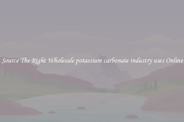 Source The Right Wholesale potassium carbonate industry uses Online