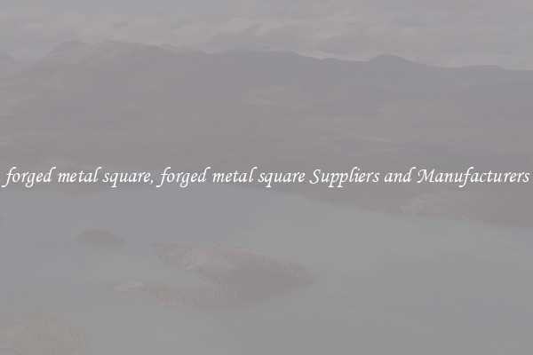 forged metal square, forged metal square Suppliers and Manufacturers